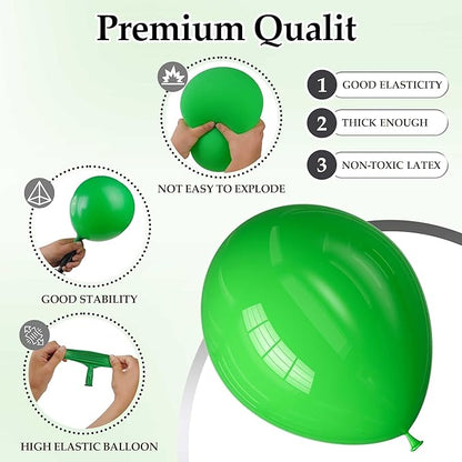 130PCS Green Balloons, Latex Balloons Different Sizes 18/12/10/5 Inch, Helium Balloons with Ribbon, Party Balloon Set for Birthday Wedding Graduation Anniversary Baby Shower Decorations.