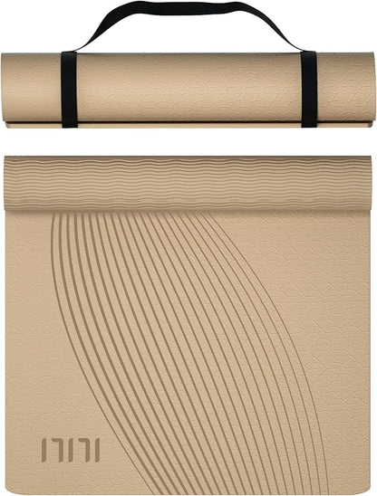 ILILI Yoga Mat, 72x25×0.3 Inch, Non-Slip, TPE Exercise Mat, Tear-Resistant, Fitness Yoga Mat with Carrying Strap, Ideal for Yoga, Pilates, Home Workouts, Stretching & All Fitness Routines