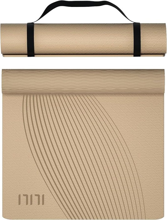 ILILI Yoga Mat, 72x25×0.3 Inch, Non-Slip, TPE Exercise Mat, Tear-Resistant, Fitness Yoga Mat with Carrying Strap, Ideal for Yoga, Pilates, Home Workouts, Stretching & All Fitness Routines