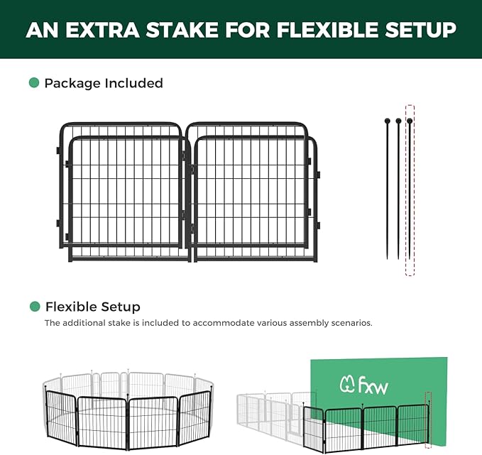 FXW Instant Unleashed Dog Playpen, Portable Pet Fence for Outdoor, RV Trips, and Camping, 24inch, 4 Panels for Puppy and Small Dogs│Patented