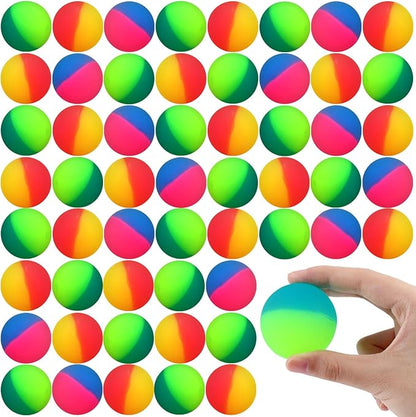 Jenaai 50 Pcs 45 mm/1.77 Inch Bouncy Balls for Kids, Large Rubber High Bouncing Balls in Bright Assorted Multi Colors Bulk for Birthday Party Favors Easter Classroom Carnival Prizes Gift