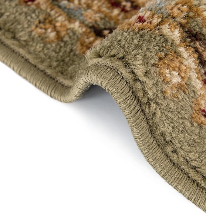 Rugs.com Aditi Collection Rug – 4x6 Oval Green Medium-Pile Rug Perfect for Living Rooms, Large Dining Rooms, Open Floorplans