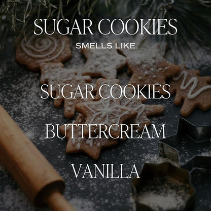 Sweet Water Decor Sugar Cookie Candle - Buttercream Frosting and Vanilla Winter Holiday Scented Soy Candles for Home - 11oz White Jar + Wood Lid Candle, 50+ Hour Burn Time, Made in The USA