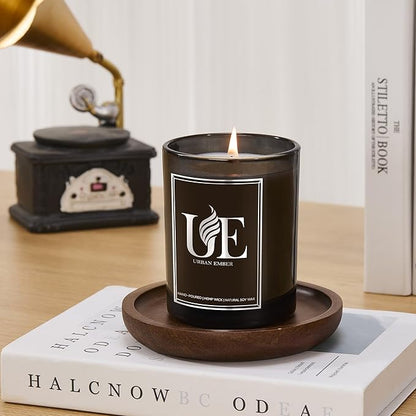 2 Pack Scented Candle Set for Men | Black Candles Set of Amber Wood，Vintage Oak| 110 Hour Long Lasting Candles for Home Scented | Made with Soy Wax | 16 oz