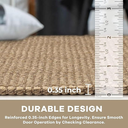 KOZYFLY Washable Area Rug 7.5x10 ft Rubber Backed Non Slip Rugs for Living Room Braided Cotton Bedroom Rug Woven Office Rugs Indoor Floor Carpets for Dining Bedroom Living Room, Tan/Orange/Brown