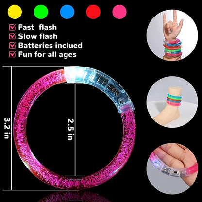 100 Pcs Glow Sticks LED Bracelets, Glow in the Dark Party Supplies for Kids/Adults, Flashing Light up Toys Goodie Bags Basket Stuffers, Neon Accessories New Year Eve Party Favors