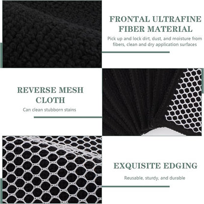 SINLAND Microfiber Dish Cloth for Washing Dishes Dish Washing Rags Best Kitchen Washcloth Cleaning Cloths Wash Cloths with Poly Scour Side 7.87Inchx7.87Inch 10 Pack Black