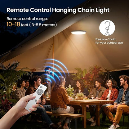 Motion Sensor Light Indoor With Remote Hanging Chain 3 Color Led Lights Magnetic Mount Under Cabinet Lighting USB Rechargeable Metal Chain Night Lamps Battery Operated Wall Light For Camping, Closet