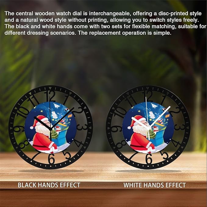 Wall Clock 10 Inch Silent Non-Ticking Modern Clocks Battery Operated - Analog Small Classic for Office, Home, Living Room,Bathroom, Kitchen, Bedroom, School,Snowman Clock