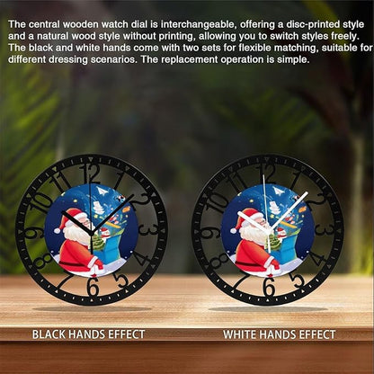 Wall Clock 10 Inch Silent Non-Ticking Modern Clocks Battery Operated - Analog Small Classic for Office, Home, Living Room,Bathroom, Kitchen, Bedroom, School,Snowman Clock