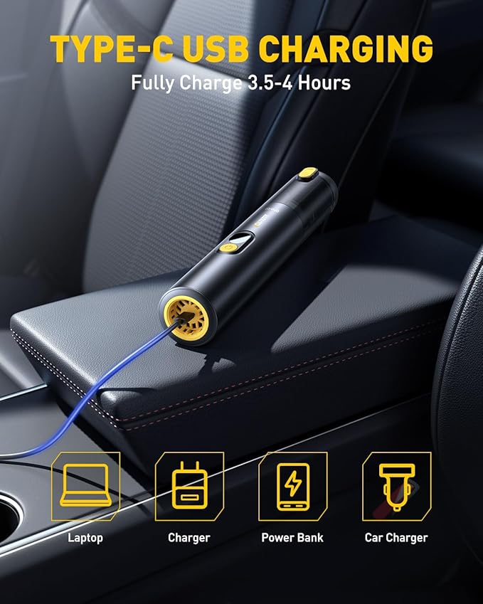 AUXITO Car Vacuum Portable Cordless 14000Pa Powerful Suction, Handheld Vacuum Blow & Suction 2 in 1, Small Vacuum Cleaner Hand Held Vacuum for Car, Home, Pet, Office (Black)