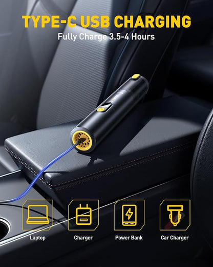 AUXITO Car Vacuum Portable Cordless 14000Pa Powerful Suction, Handheld Vacuum Blow & Suction 2 in 1, Small Vacuum Cleaner Hand Held Vacuum for Car, Home, Pet, Office (Black)