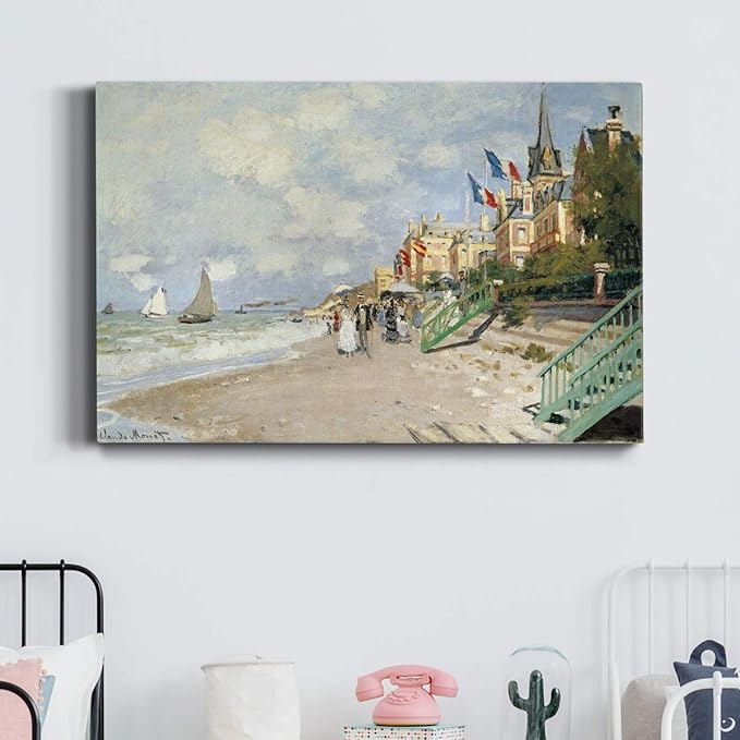Wexford Home Decor Landscape Canvas Wall Art Abstract Floral Painting Modern Pictures Artwork Decoration for Living Room Kitchen Bathroom Office, Ready to Hang, boardwalk on the beach, 24x36
