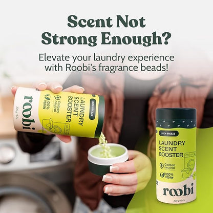 Roobi Laundry Detergent Sheets. Up to 128 Loads, Liquidless Detergent. Carbon Neutral, 100% Vegan & Sustainable Linen Breeze Scent.