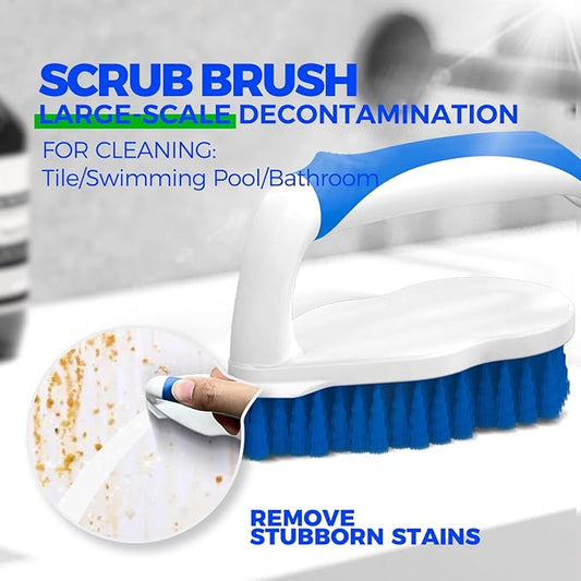 Holikme 7 Pack Deep Cleaning Brush Set, Scrub Brush, Grout Brush, Pool Brush, Scrub Pads with Scraper Tip Scouring Pads, for Pool Walls, Bathroom, Floor, Tub, Shower and Kitchen Surface (Blue)
