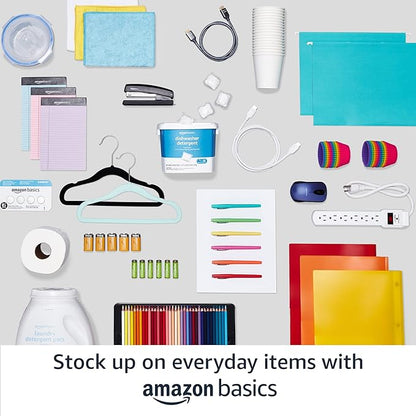 Amazon Basics Slim, Velvet, Non-Slip Suit Clothes Hangers, Pack of 50, Black