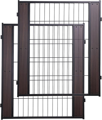 Heavy Duty Dog Playpen 32 Inch Height - Indoor Outdoor Pet Fence Enclosure for Medium and Small Dogs - Foldable Puppy Exercise Pen for Indoor and RV Camping or Yard (2 Panels, 32" H (Black))