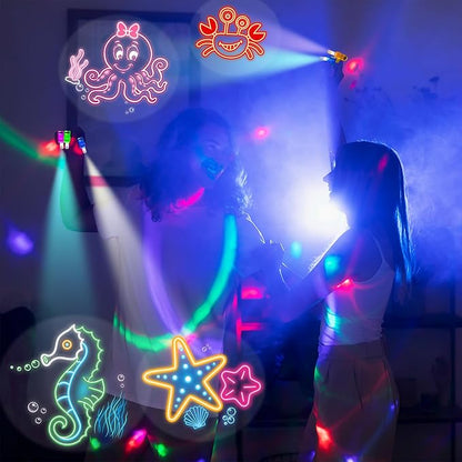 24PCS Under the Sea Party Favors-Summer Beach LED Finger Lights：Glow-in-the-Dark Light-Up Toys Bulk for Kids,Ocean Birthday Party Decorations Supplies,Goodie Bags Stuffers, Classroom Prizes Gifts