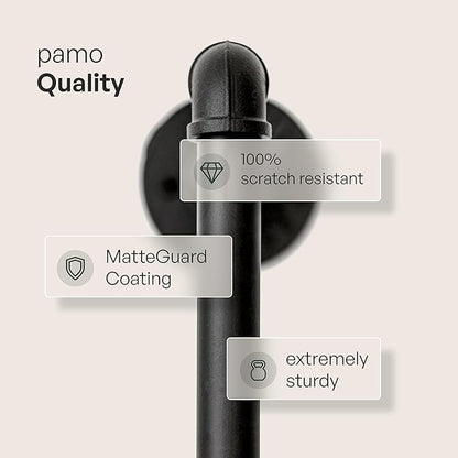 pamo Industrial Pipe Clothing Rack - 265 lbs Capacity - Wall Mounted Clothes Rack and Walk In Closet for Wardrobe