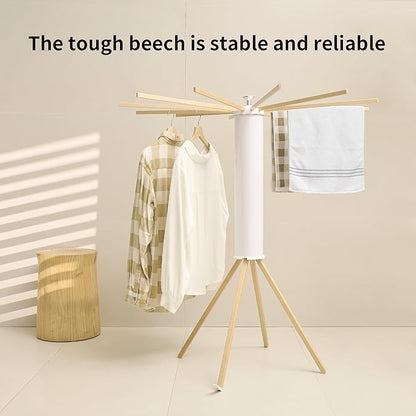 JOOM Four Legs Clothes Drying Rack, Garment Rack Portable and Foldable Space Saving Laundry Drying Rack - Drying Rack Floor Folding Balcony Bedroom Solid Invisible Household