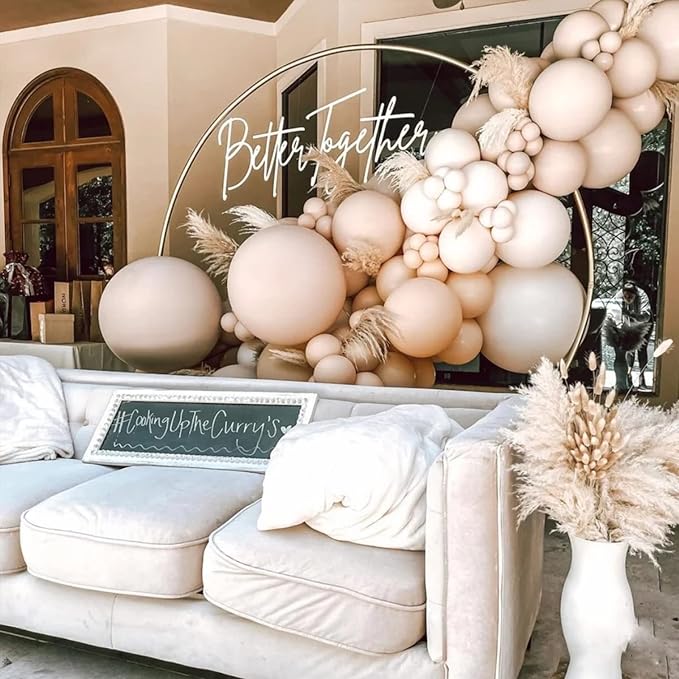 100pcs Sand White Balloons - 18 inch, 12 inch, 10 inch & 5 inch Party Nude White Balloons for Birthday, Baby Shower, Wedding & More
