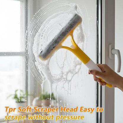 3 in 1 Glass Scraper Window Squeegee Cleaner All Purpose Spray Window Cleaners Squeegee Easy to Clean Without Streaks Glass Cleaner Tool for Tile Shower Wall Sink Mirror Bathroom Car Windows Cleaning