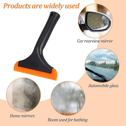 Small Silicone Squeegee, 5.9 Inch Window & Shower Glass Door Cleaner, Auto Water Blade with Non-Slip Handle for Car Windshield, Mirror & Countertop (Black)