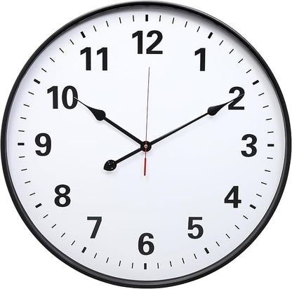 LEIKE Metal Large Wall Clock 24IN Black, Retro Silent Quartz Battery Operated, Decorative for Patio, Kitchen, Living Room, Bedroom, Pool