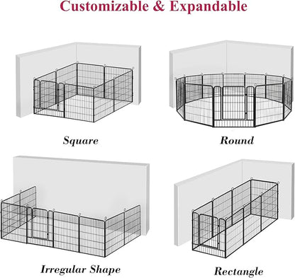 Dog Playpen Outdoor Dog Fence for Yard, 32inch 24 Panels Dog Pens Outside Anti-Rust Pet Playpen Exercise Pen with Lock for Large Medium Pets, Portable Pet Fence for Yard RV Camping