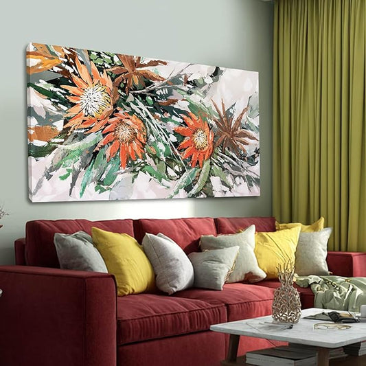 GAIDUOMAI Green Pictures Wall Decor Plants Painting on Canvas Color block Prints Modern Art for Bedroom Dining Room Home 24x48 Neutral Wall Art
