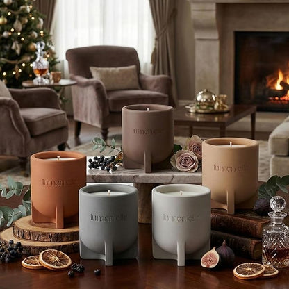 Essence Collection Scented Candle | 7.8oz Stoneware Jar, Soy Wax Blend & Cotton Wick | Long-Lasting 35-Hour Burn | Perfect Fall & Winter Candle for Home (Seaside Garden)
