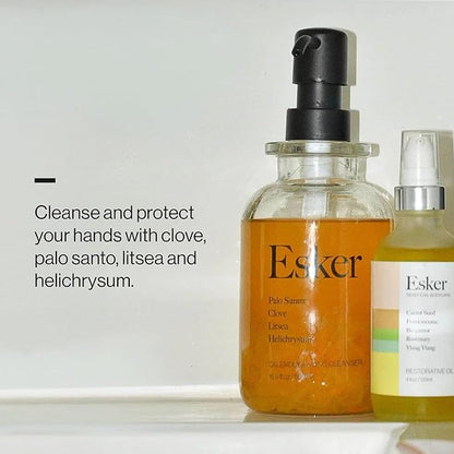 ESKER Calendula Hand Cleanser – Luxury Plant-Based Foaming Hand Wash | Calendula & Essential Oils in Reusable Glass Bottle – Plant-Based • Cruelty-Free • Sulfate-Free • 16.9 fl oz