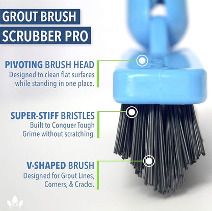 EVERSPROUT Grout Cleaning Brush Scrubber, Stiff V-Shaped Scrub Bristles Built for Corners & Tough Grime, Swivel Scrub Brush & Grout Cleaner for Shower, Bathroom, Tile, Floor, Attachment Cleaner Only