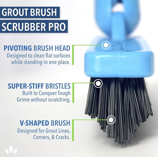 EVERSPROUT Grout Cleaning Brush Scrubber, Stiff V-Shaped Scrub Bristles Built for Corners & Tough Grime, Swivel Scrub Brush & Grout Cleaner for Shower, Bathroom, Tile, Floor, Attachment Cleaner Only