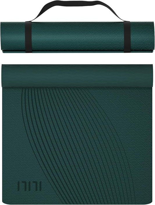 ILILI Yoga Mat, 72x25×0.3 Inch, Non-Slip, TPE Exercise Mat, Tear-Resistant, Fitness Yoga Mat with Carrying Strap, Ideal for Yoga, Pilates, Home Workouts, Stretching & All Fitness Routines