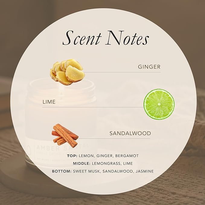 Bia Candle Co Soy Blend Candle, Lemon, Ginger & Bergamot with Lemongrass & Lime – Clean Long Burn, Lead-Free Wick, Vegan – Citron Vert, 7 oz