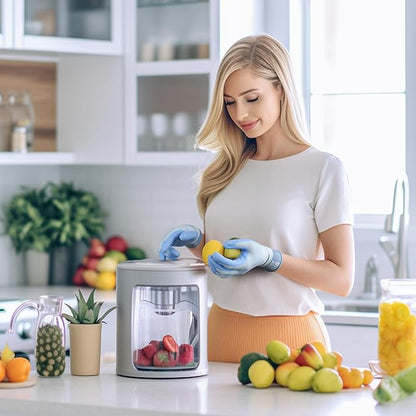 Food-Grade Work Gloves Safety Kitchen Gloves Water-Based PU Work Gloves for Cooking L/XL Blue