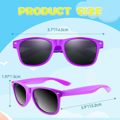 ASTARON 12 Pack Party Sunglasses Bulk Neon Party Favors for Beach Wedding Party Pool Party Supplies