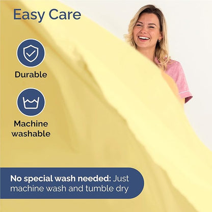 Full Size 4 Piece Sheet Set - Comfy Breathable & Cooling Bed Sheets Set - Hotel Luxury Bedding for Women, Men, Kids, Teens, Boys & Girls - Deep Pockets, Ultra-Soft, Wrinkle Free - Oeko-Tex - Yellow