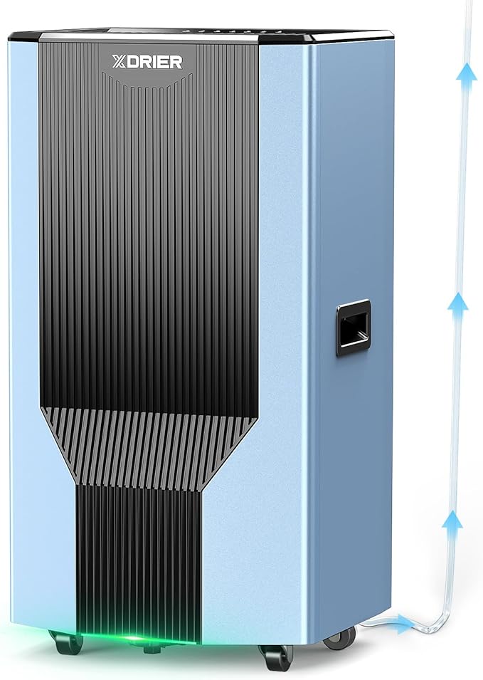 120 Pints Energy Star Dehumidifier with Pump, Commercial Grade Dehumidifier for Home, Bedroom, Basement, Warehouse, Industrial with Drain Hose & Tank, Smart Humidity Control, Auto Defrost