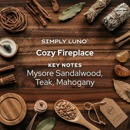 Cozy Fireplace - Tobacco & Wood Scented Candle – 14oz Soy Wax with - Fall and Winter Home Scent – Long Lasting 50+ Hour Burn – Eco Friendly & Hand Poured – Luxury Gift Box for Men