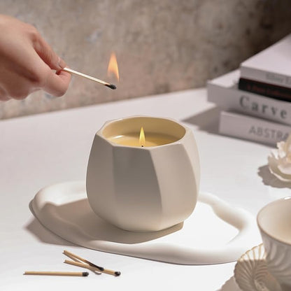Scented Candle for Home, Luxury Ceramic Jar, Natural Soy Candle, Amalfi Citrus