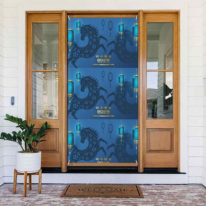 Year Of The Horse Happy Chinese New Year 2026 Door Cover Decorations Banner Flag Welcome Hanging Backdrop Sign Party Background Decor Holiday Supplies 35 * 72 Inches