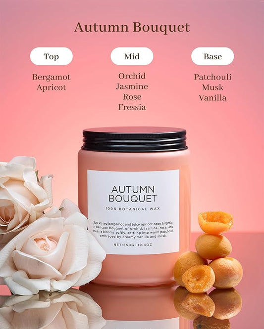 M&SENSE Scented Candles Orchid Jasmine Flower Aroma Large 19.4oz Natural Soy Wax 110 Hours Burn Time Clean Non Toxic Candle Classic 2 Wicks for Birthday Holiday Gifts