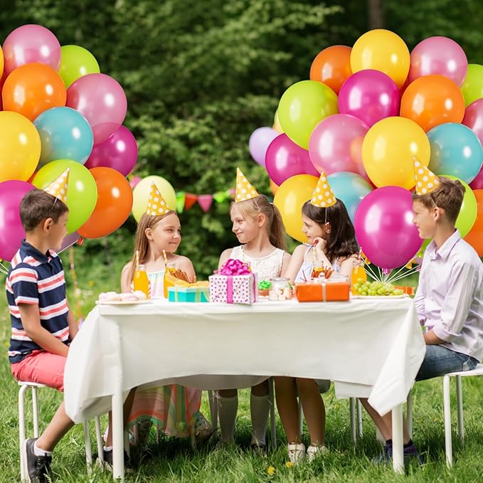 Tropical Balloons, 12 Inch Hawaii Balloons, Colorful Balloon, Pearl Hot Pink Teal Blue Yellow Fruit Green Latex Balloon for Summer Pool Beach Hawaiian Flamingo Theme Birthday Party Decoration