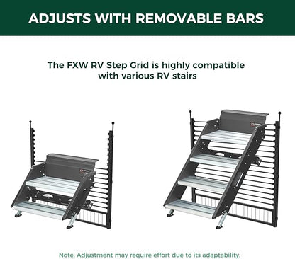 FXW Instant Unleashed Dog Playpen, Portable Pet Fence for Outdoor, RV Trips, and Camping, 45 inch, 48 Panels for Large Dogs with RV Step Grid│Patented
