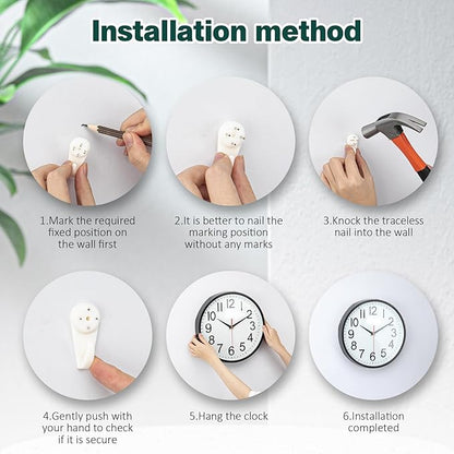 Wall Clock 12 Inch Wall Clocks Non-Ticking Battery Operated with Stereoscopic Dial Ultra-Quiet Movement Quartz for Office Classroom School Home Living Room Bedroom Kitchen