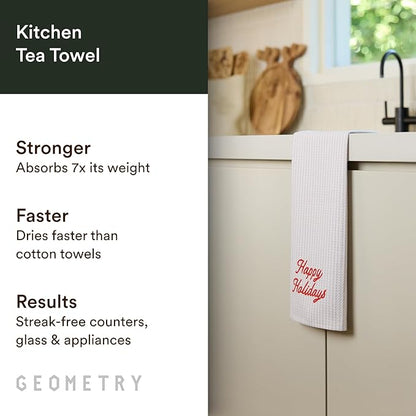 GEOMETRY Christmas Kitchen Towels - Quick Dry Microfiber Cloth Dish Towels for Kitchen Drying - Premium Quick Dry Towel - Seasons Stripes