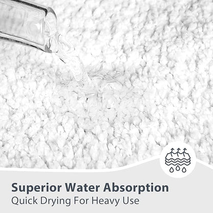 Bathroom Rugs 24" x 60", Non-Slip Extra Soft Absorbent Bath Rugs, Machine Washable Quick Dry Bath Mats for Bathroom Floor, Shower, Bathtub and Sink, White