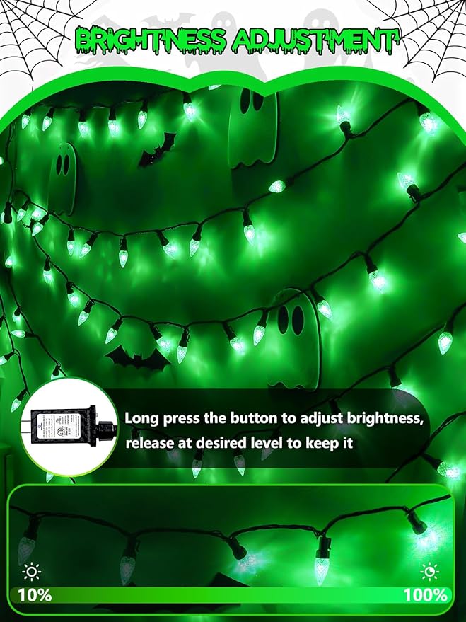 240 LED 78FT C6 Halloween String Lights, Super Long Christmas Lights Outdoor Indoor with 13 Modes & Timer, Waterproof Fairy Twinkle Light Plug in for Tree Garden Party Xmas Decorations (Green)